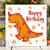 Orange T-Rex Birthday Card