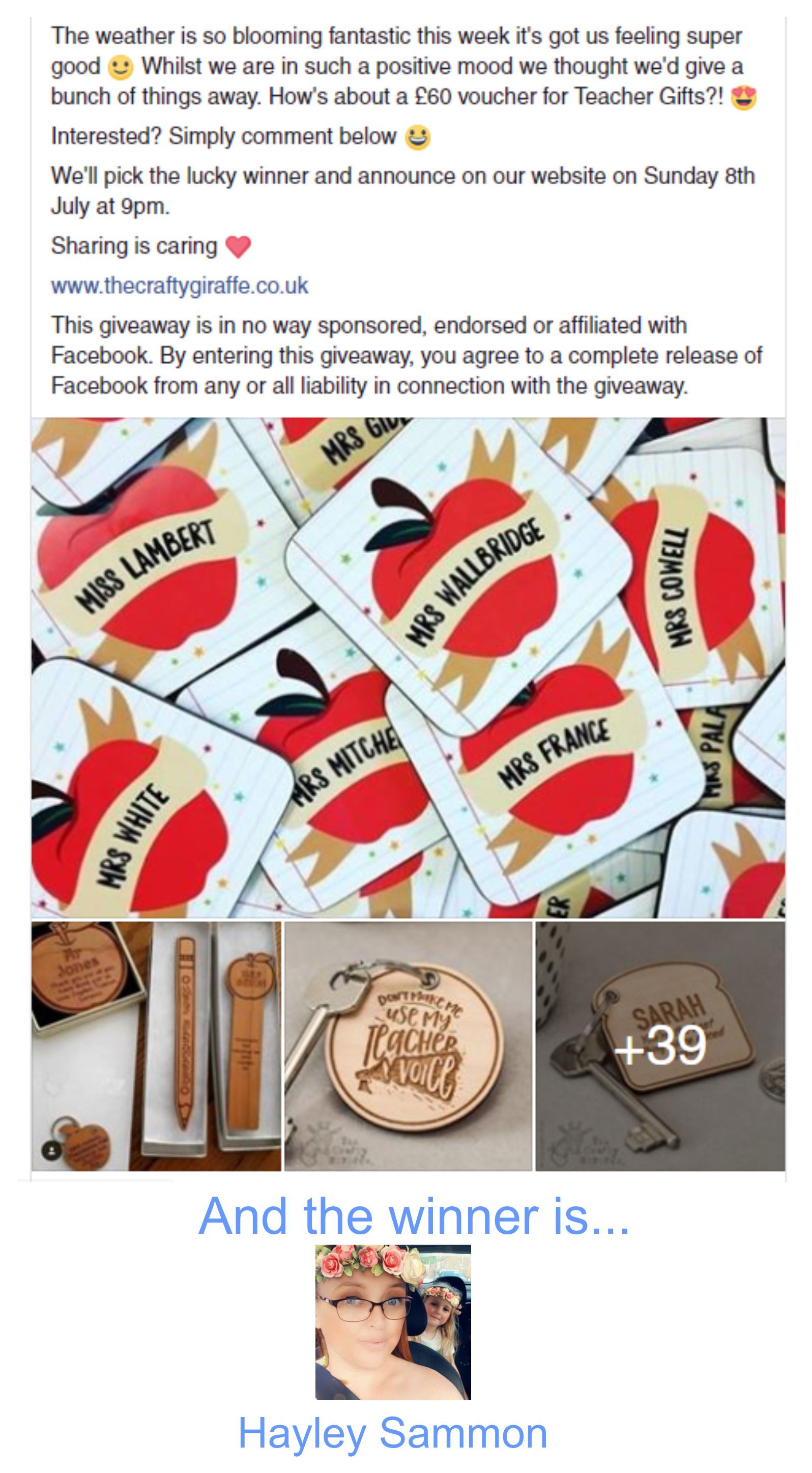 VOUCHER GIVEAWAY THE CRAFTY GIRAFFE The Crafty Giraffe