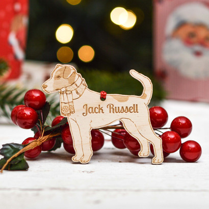 Personalised Jack Russell Dog Decoration - Detailed - The Crafty Giraffe