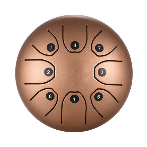 5.5 Inch Mini 8-Tone Steel Tongue Drum C Key Percussion Instrument Hand Pan Drum with Drum Mallets Carry Bag