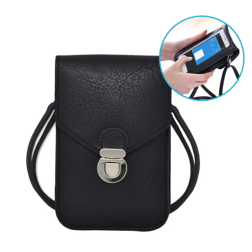 Touch Screen Purse by Lori Greiner Fits Most Smartphones – Stylish Crossbody with Shoulder Strap -RFID Keeps Cash, Credit Cards, Phone Screens Safe