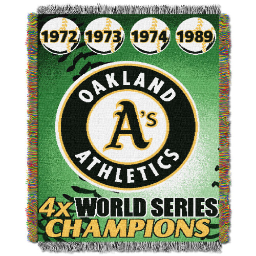 Athletic A's CS OFFICIAL Major League Baseball; Commemorative 48"x 60" Woven Tapestry Throw by The Northwest Company