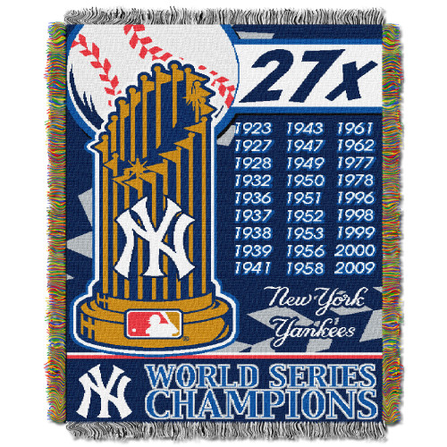 Yankees CS OFFICIAL Major League Baseball; Commemorative 48"x 60" Woven Tapestry Throw by The Northwest Company