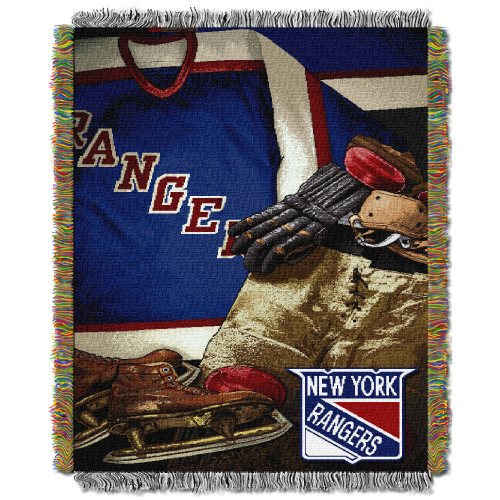 NY Rangers OFFICIAL National Hockey League; "Vintage" 48"x 60" Woven Tapestry Throw by The Northwest Company