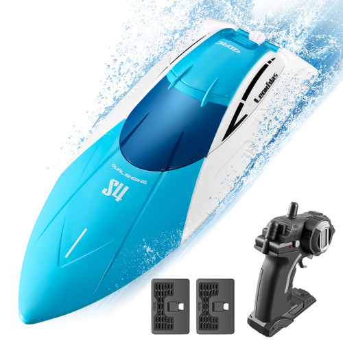 4DRC S4 RC Boat, Remote Control Boat 2.4GHz High Speed RC Racing Boat with 2 Rechargeable Batteries for Adults and Kids