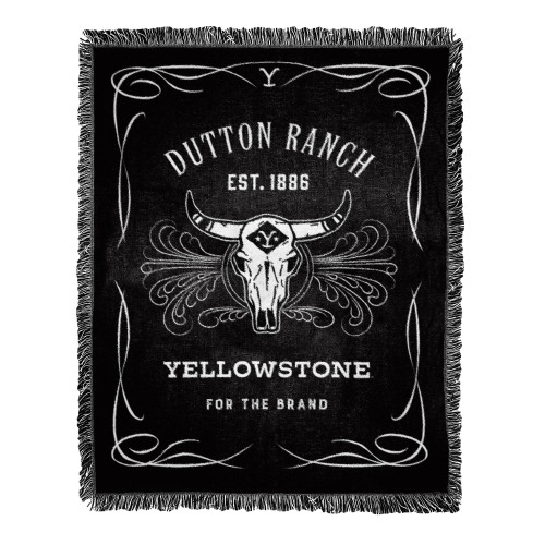 Ent 019 Yellowstone-Whiskey Label Woven Jacquard Throw