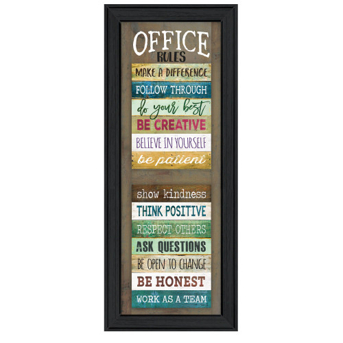"Office Rules" By Marla Rae, Ready to Hang Framed Print, Black Frame