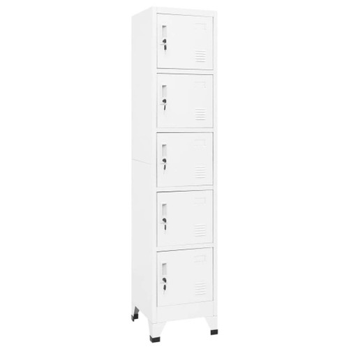 Locker Cabinet White 15"x15.7"x70.9" Steel