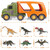 Toy Dinosaur Transport Truck Including T-Rex, Pterodactyl, Brachiosaurus