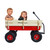 Outdoor Wagon All Terrain Pulling w/Wood Railing Air Tires Children Kid Garden (Red)