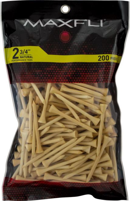 Maxfli 2 3/4'' Natural Golf Tees - 200 Pack