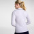 CALIA Women's Rib Long Sleeve Johnny Golf Polo, Large, Pure White