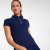 CALIA Women's Rib Long Sleeve Johnny Golf Polo, Large, Pure White