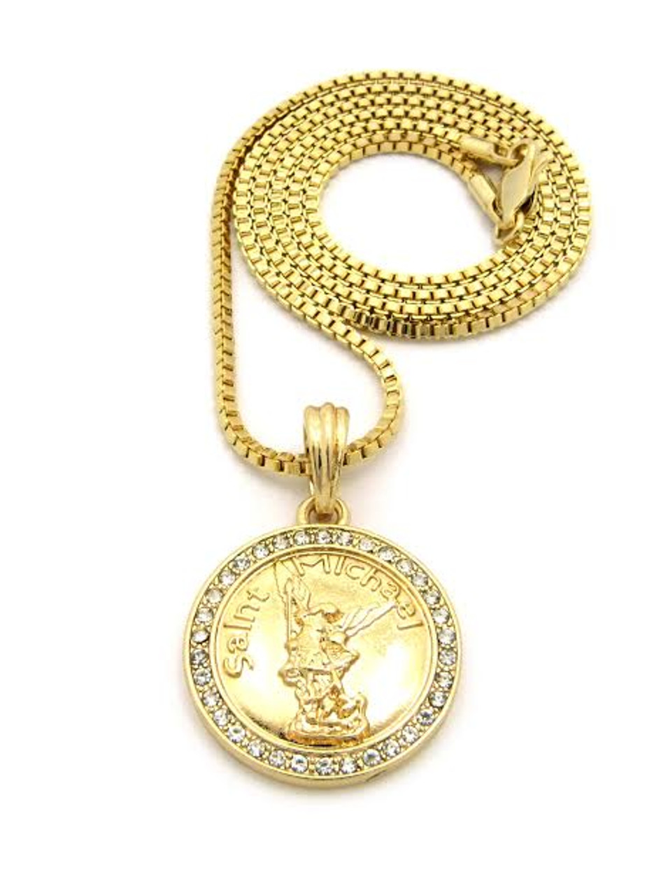 st michael coin necklace