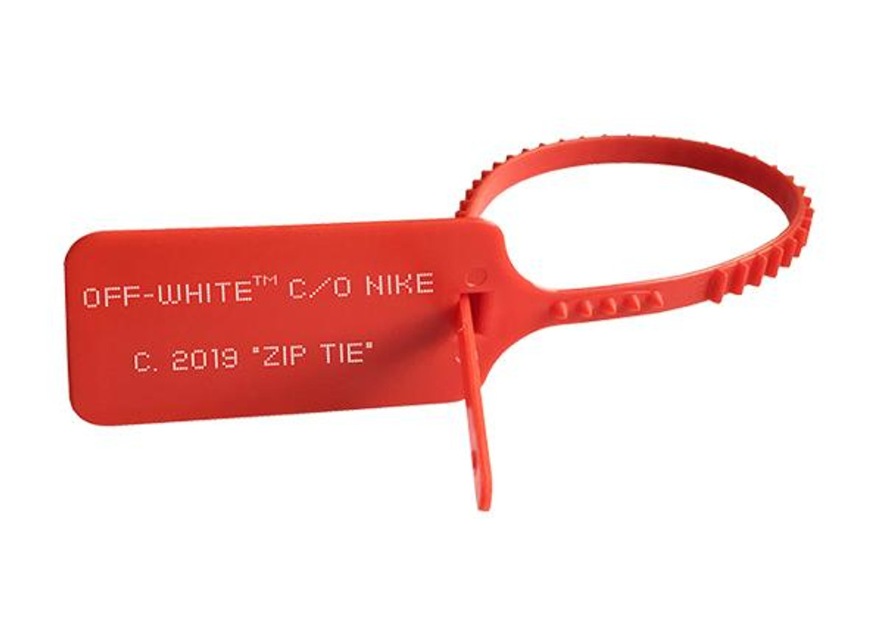 off white zip tie red