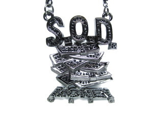 Pezzo E Catena Cubana Soulja Boy – Collana Money Gang Con Strass, 30 Cm