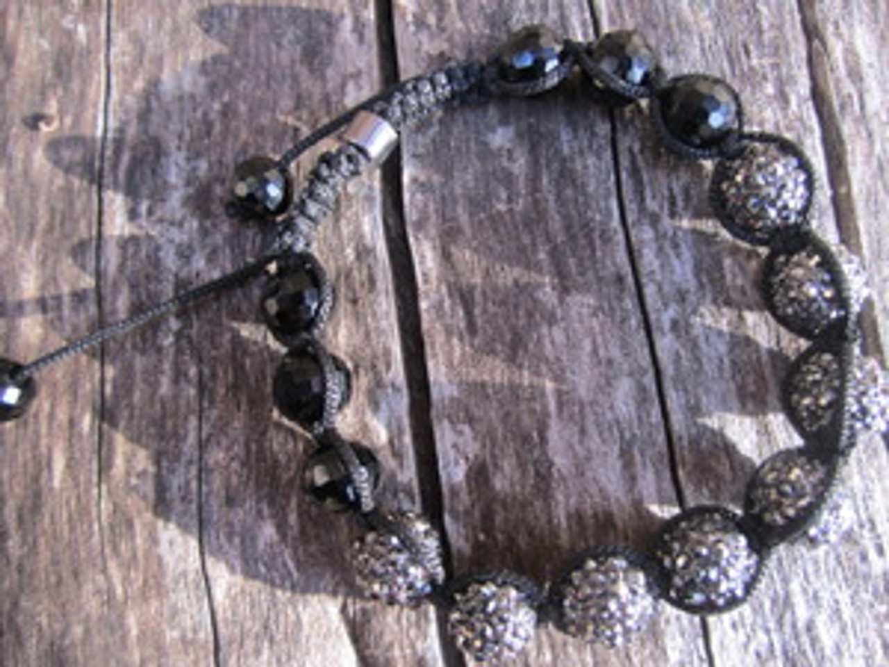 mens black crystal bracelet