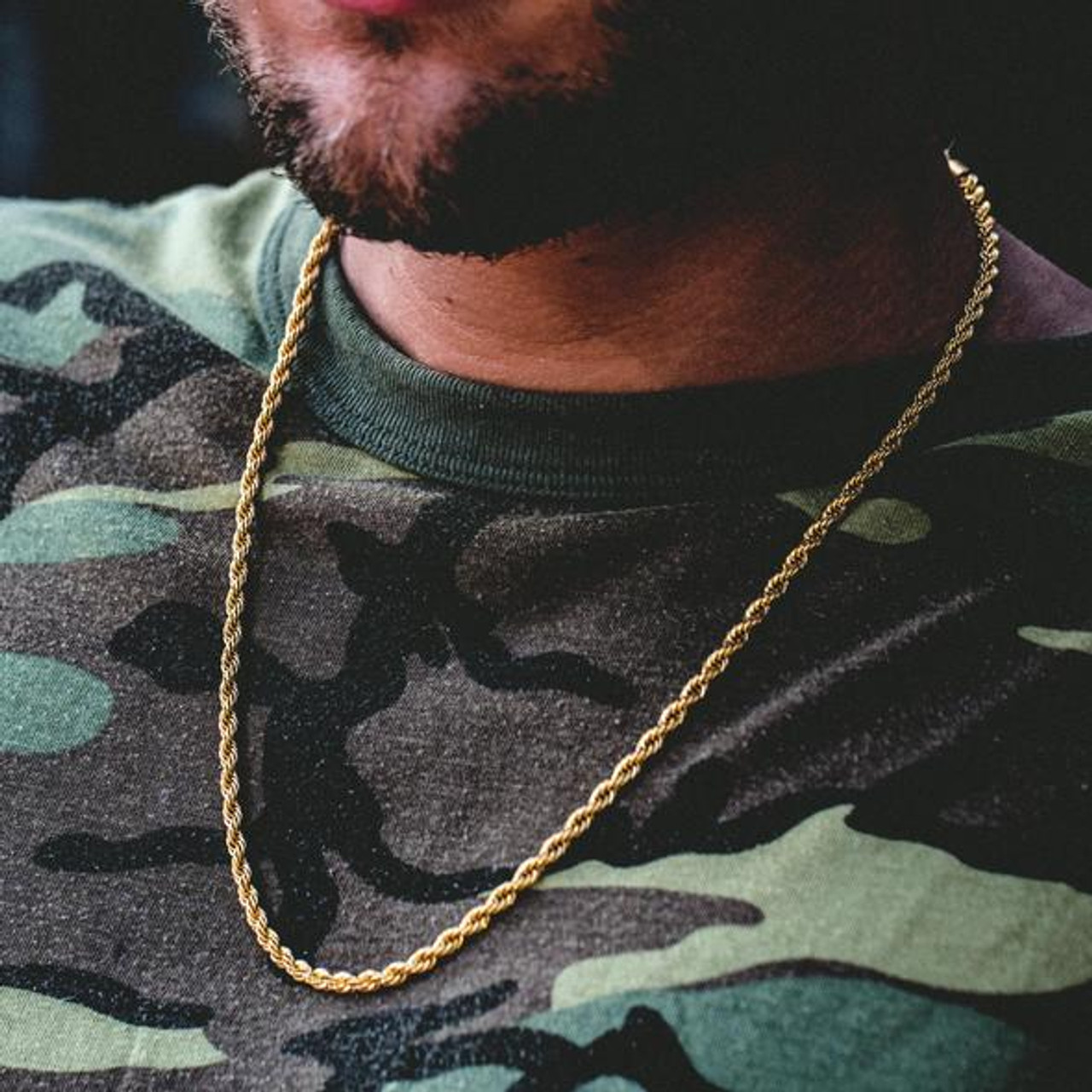5mm Hip Hop Pure gold rope chain Jay z 