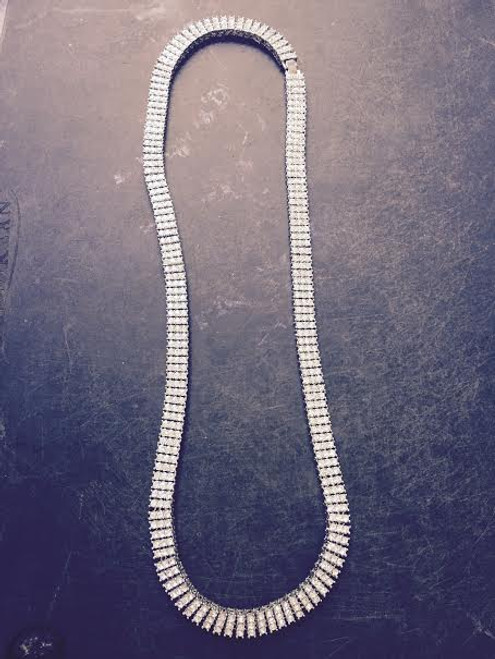 Premium 3 Row Diamond Ice Sterling Silver .925 Hip Hop Chain/ Custom 36"