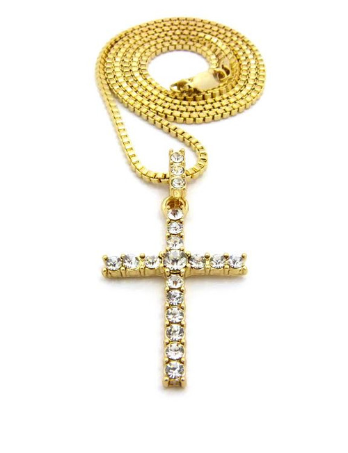 Diamond ICE Cross w/FREE 36" Chain