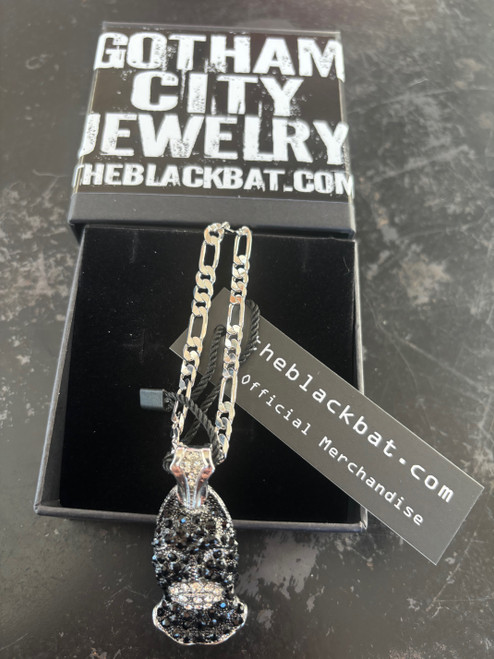 The Batman Pendant Silver 1.5" w/ 24" Silver Chain + BOX