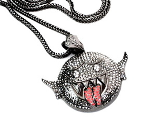"Rapper Boo Pendant Fully Iced Out FREE 36"  Franco chain