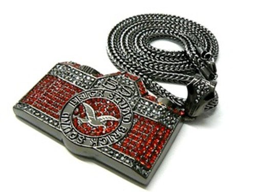 "Gucci Mane WAKA FLOCKA Iced Out RED CAM w/ FREE 36" Chain