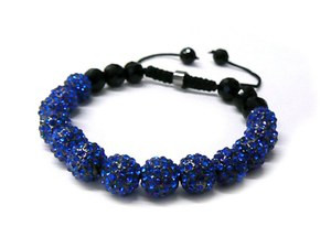 "SHAMBHALA BLUE BALL 12MM JAY Z KAYNE BRACELET MACRAME 057