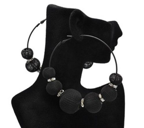 "Basketball Wives Earrings-All Black Balls