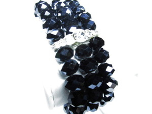 "SHAMBHALA BLUE DIAMOND /3 ROW LADIES Macrame Beaded bracelet