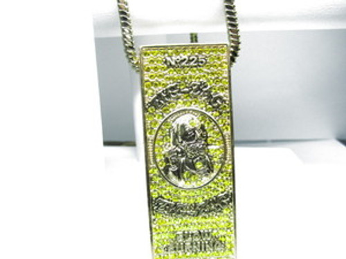 "1-Zig Zag 225 Yellow ICE Pendant wFREE 36" Chain