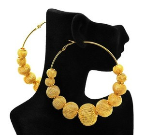 "Basketball Wives Gold Mesh Earrings 2