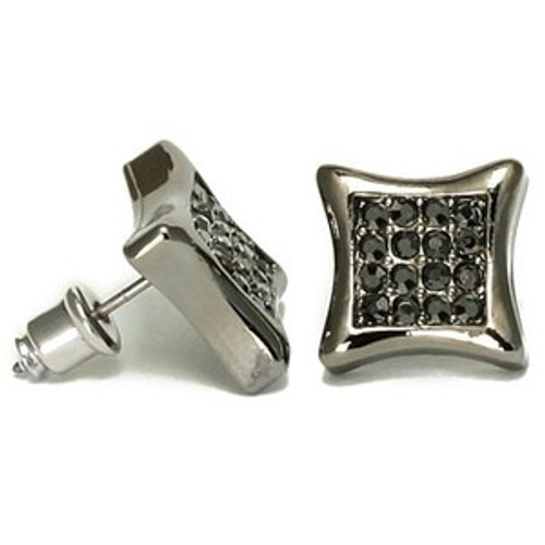 "Blackout Jewelry Men's Rich Micro Pave Hematite Stud Earrings