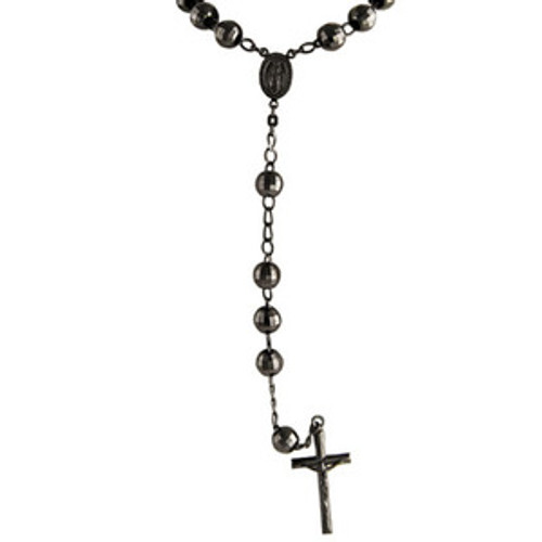 "Black Metal Crusifix Rosary $49.99