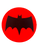 1966 Authentic Batman Sticker RED-ROUND (NO BACKGROUND)  | Vibrant Colors NEW | Old Stock
