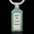 Blue Bombay Sapphire Dry Gin Bottle Pendant & 36" silver