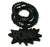 "Good Wooden Black "POW" Pendant w/36" beaded chain