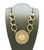 "NEW-Versace style Gold Medal Pendant w/Chain