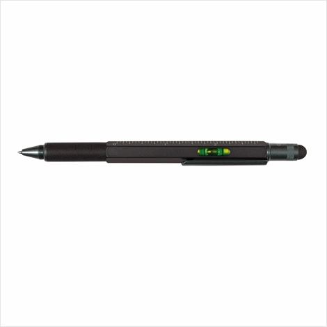 LEVEL Tool Pen w/ Screwdriver, Level & Ruler - Black
