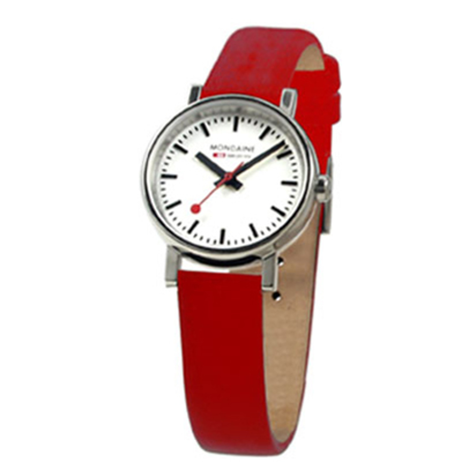 Evo 2 Petite 26mm - Red Leather Strap White Face