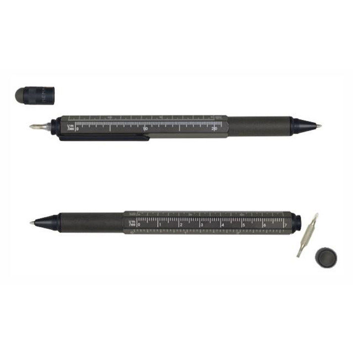 LEVEL Tool Pen w/ Screwdriver, Level & Ruler  - Titanium