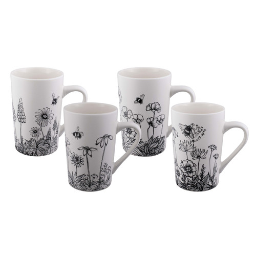 Tube Mug Set of 4 - Buzzing Garden