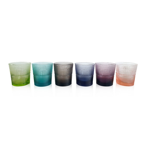 Verres Speedy IVV - Lot De 6 - Couleurs Assorties - 28 Cl - Verre Soufflé