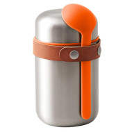 Stainless Steel Insulated 400mL Food Flask - Orange Band