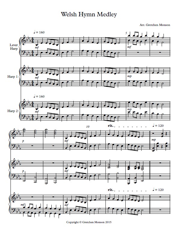 Welsh Hymn Medley for Pedal and lever harp by Gretchen Monson - PDF ...