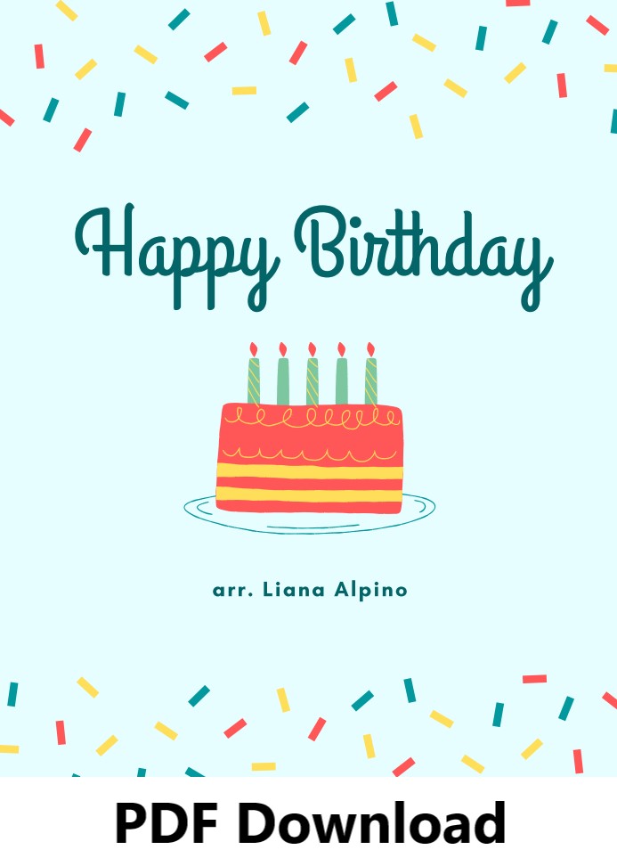 Happy Birthday arr. by Liana Alpino - PDF Download - Atlanta Harp
