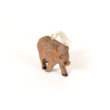 Hand Card Wood Javelina Ornament Left Side