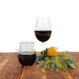 Grand Canyon Prickly Pear Etched Stemless Wine Glass Lifestyle Shot Grand Canyon Prickly Pear Etched Stemless Wine Glass Lifestyle Shot