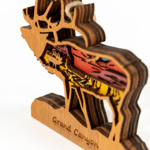 Grand Canyon Elk Layered Wood Ornament Close Up Grand Canyon Elk Layered Wood Ornament Close Up
