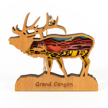Grand Canyon Elk Layered Wood Ornament Front Grand Canyon Elk Layered Wood Ornament Front